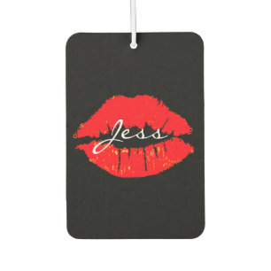 Custom Air Freshener - Kiss Lips Name Red Autolufterfrischer