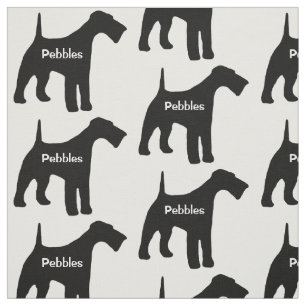 Custom Airedale Terrier Dog Silhouette Fabric Stoff