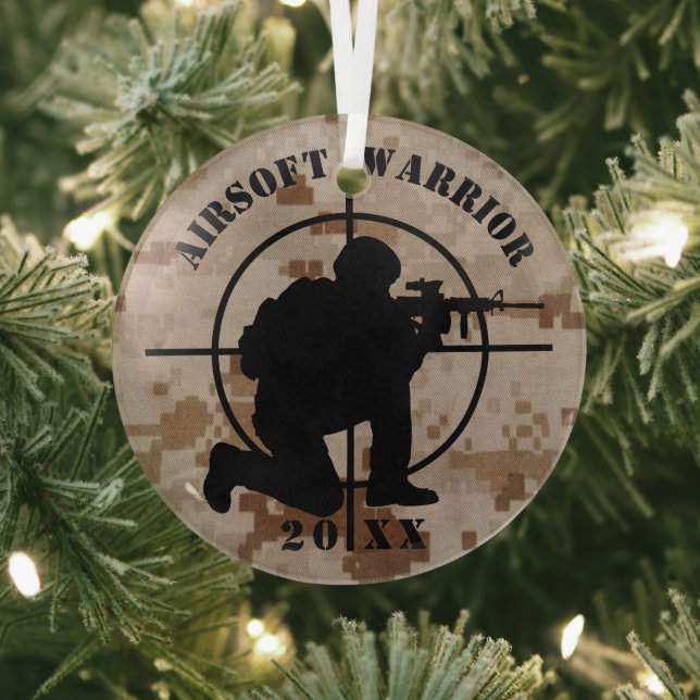 Custom Airsoft Team Christmas Ornament Aus Glas (InSitu)