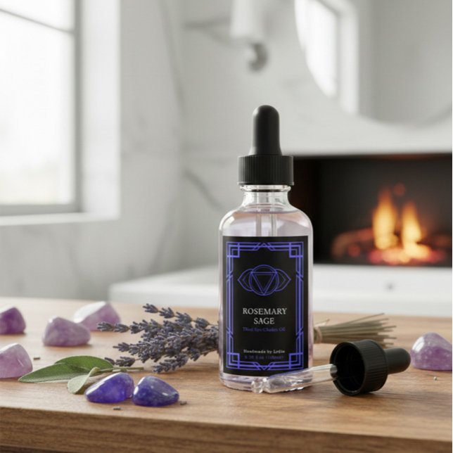 Custom Ajna Third Eye Chakra Essential Oil Label Weinetikett (Von Creator hochgeladen)