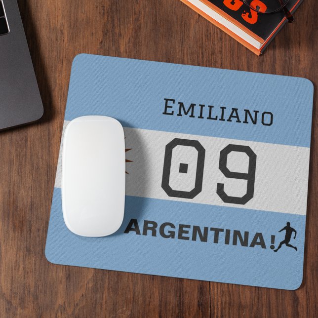 Custom Albiceleste Sun Flag Athlete Graphic Mousepad (Von Creator hochgeladen)