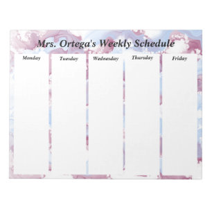 Custom Alcohol Ink Art Weekly Schedule Notepad Notizblock