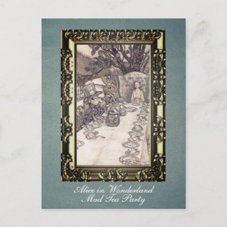 Custom Alice im Wunderland Mad Tea Party Rackham Postkarte