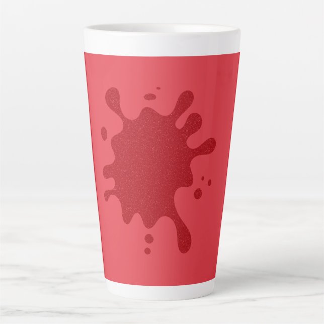 Custom All-Tomato Red Splash Latte Mug Milchtasse (Vorderseite)