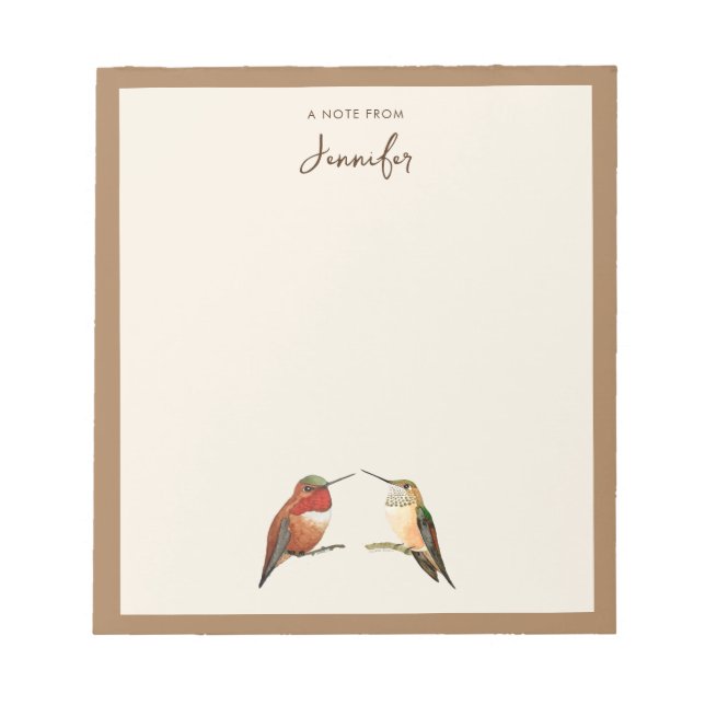 Custom Allen's Hummingbirds Notepad Notizblock (Vorderseite)