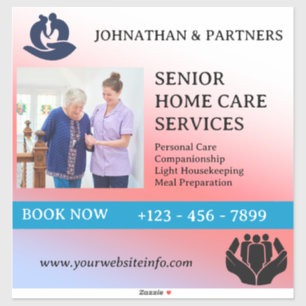 Custom Ältere Zuhause Care Services Vinyl Aufkleber