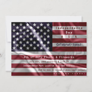 Custom American Flag, 4. Juli Feier Einladung