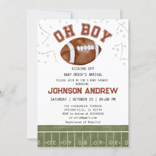 Custom American Football Baby Shower Einladung