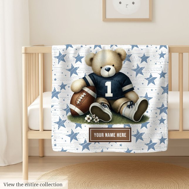 Custom American Football Blanket for Baby Boys Fleecedecke (Custom American Football Blanket for Baby Boys)