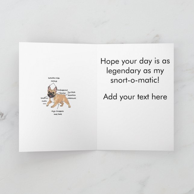 Custom Anatomy of a French Bulldog Karte (Innenseite)