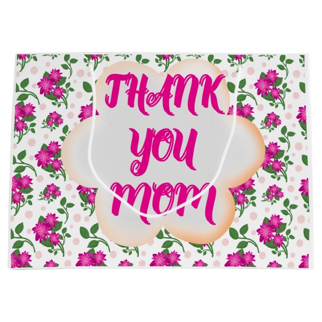 Custom and personalized floral pattern  große geschenktüte (Vorderseite)
