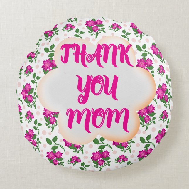 Custom and personalized floral pattern  rundes kissen (Vorderseite)