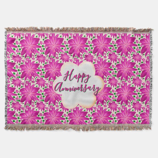 Custom and personalized pink floral  decke (Vorderseite)