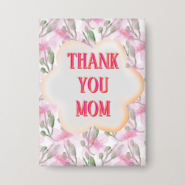 Custom and Personalized watercolor floral pattern  Button (Vorderseite)