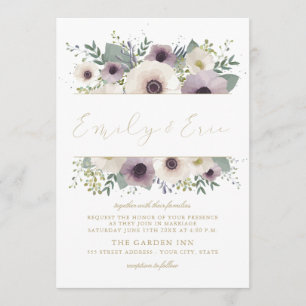 Custom Anemone Bouquet Wedding Einladung