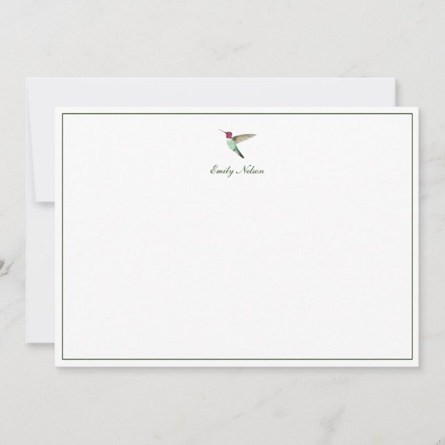 Custom Anna's Hummingbird Note Card Mitteilungskarte (Vorderseite)