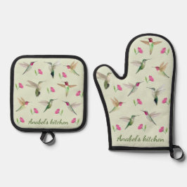 Custom Anna's Hummingbirds Ofenhandschuh & Topflappen-Set