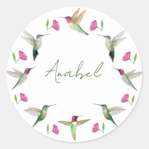 Custom Anna's Hummingbirds Runder Aufkleber