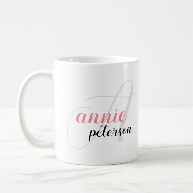 Custom Annie Name "A" Letter Monogram Kaffeetasse (Links)