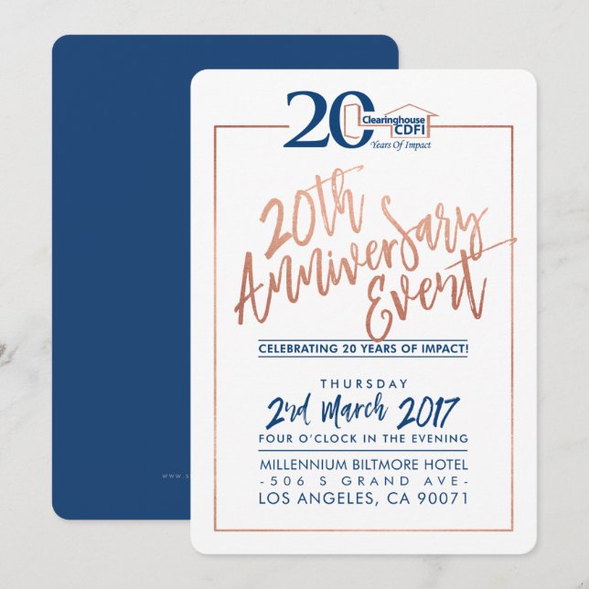 CUSTOM ANNIVERSARY PARTY INVITE Corporate Marine 2 Einladung (Vorne/Hinten)
