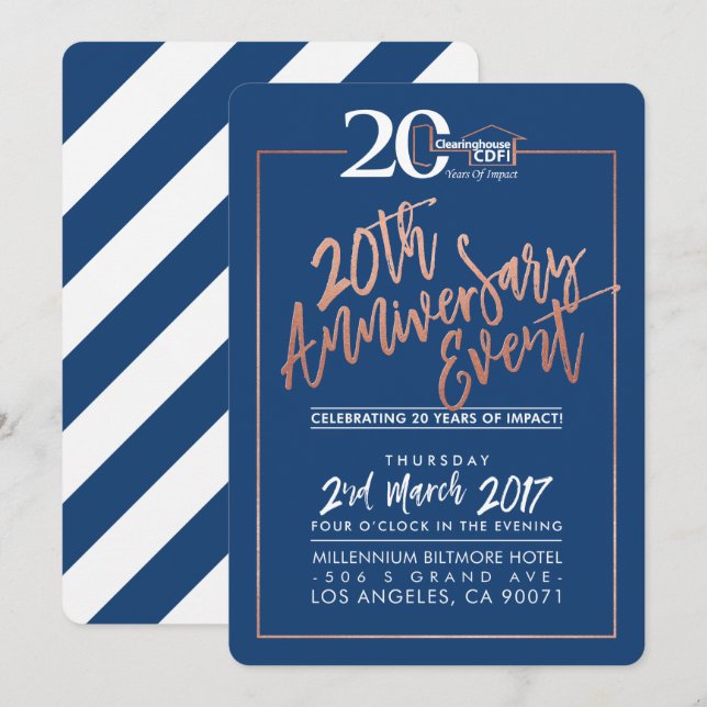 CUSTOM ANNIVERSARY PARTY INVITE Corporate Marine Einladung (Vorne/Hinten)