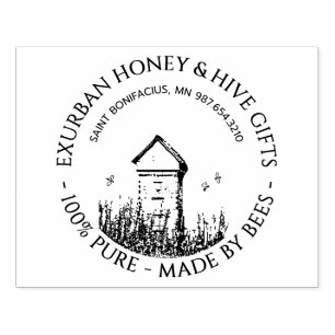 Custom Apiary Honey Hive Bies Gummistempel