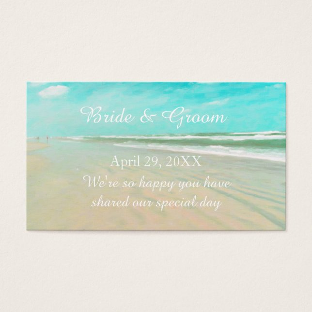 Custom Aqua Beach Wedding Favor Tag (Vorderseite)