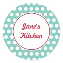 Custom Aqua Kitchen Stickers