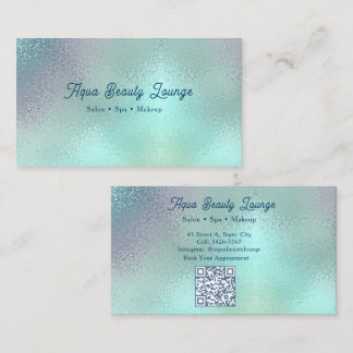 Custom Aqua Silver Salon | Schönheitssalon Visitenkarte