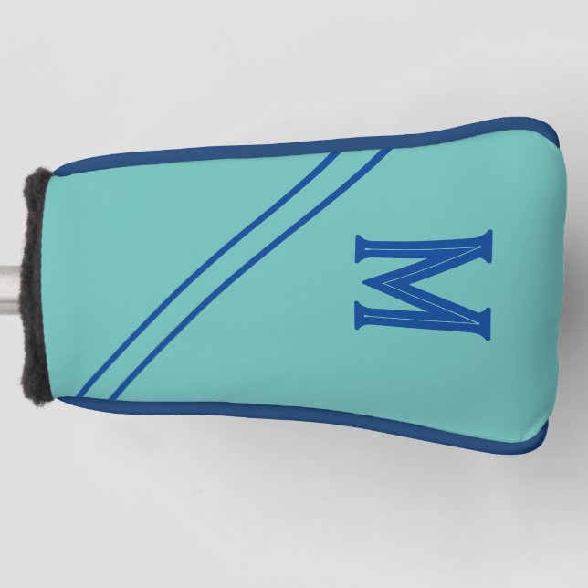 Custom Aquamarin Blue Golf Putter Head Cover Golf Headcover (Vorderseite)