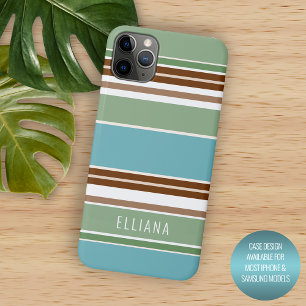 Custom Aquamarin Blue Sage Green Brown Elfenbeinst Case-Mate iPhone Hülle