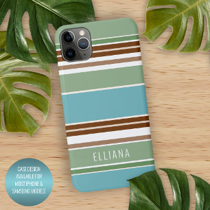 Custom Aquamarin Blue Sage Green Brown Elfenbeinst iPhone 11Pro Max Hülle