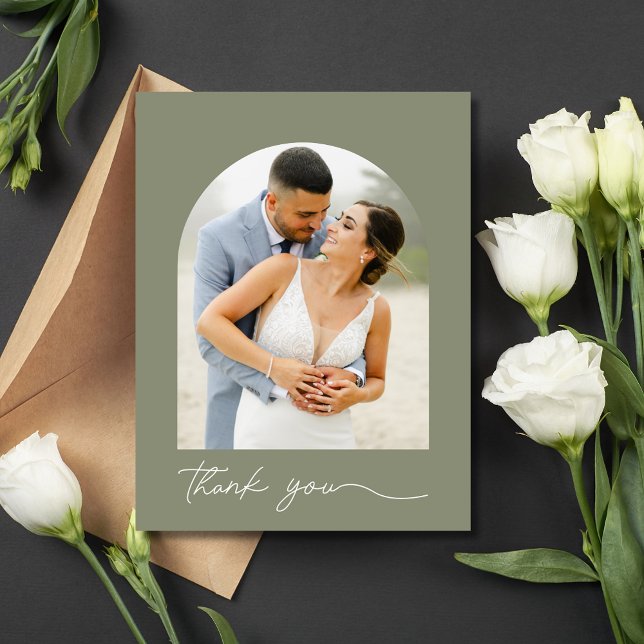 Custom Arch Foto Wedding Vielen Dank Postkarte (Custom Arch Photo Wedding Thank You Postcard)