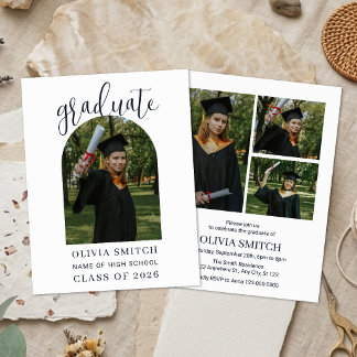 Custom Arch Photo Graduation Party Invitation