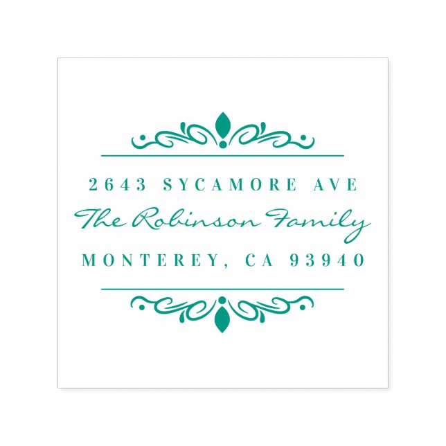 Custom Art Deco Ornament Rücksendeadresse Permastempel (Design)