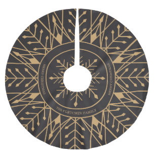 Custom Art Deco Snowflake Holiday Treff Polyester Weihnachtsbaumdecke