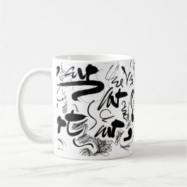 Custom Art Doodle Calligraphy Kaffeetasse