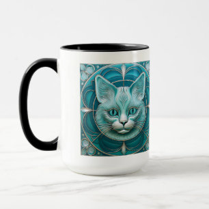 Custom Art Nouveau Cat Stylish Cat Lady Tasse