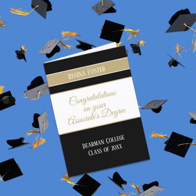 Custom Associate's degree college graduation card Karte (Von Creator hochgeladen)