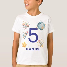 Custom Astronaut Space-Themed Birthday T-Shirt