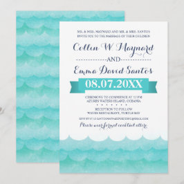 Custom at Sea Nautical Wedites Einladung