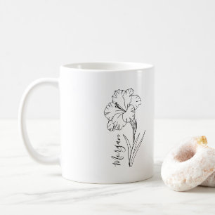 Custom August Gladiolus Birth Blume Geschenk für B Kaffeetasse