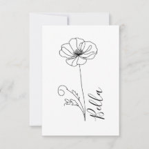 Custom August Poppy Birth Blume Geschenk zum Gebur