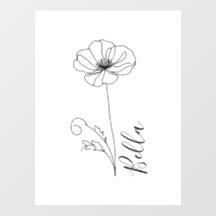 Custom August Poppy Birth Blume Geschenk zum Gebur
