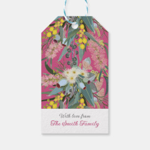 Custom Aussie Native Bush Blooms Pink Geschenkanhänger