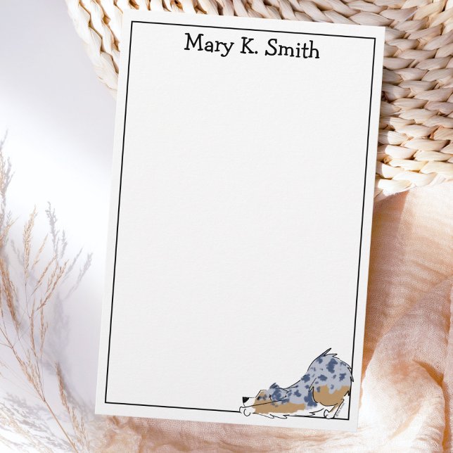 Custom Australian Shepherd Cute Dog Art Briefpapier (Von Creator hochgeladen)