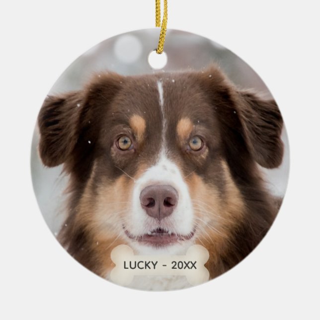 Custom Australian Shepherd Foto Keramik Ornament (Vorne)