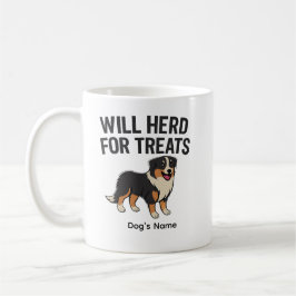 Custom Australian Shepherd “Will Herd for Treats”  Kaffeetasse