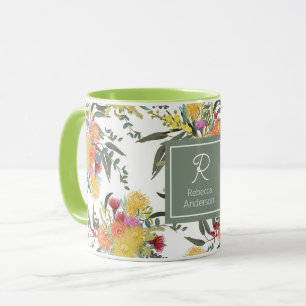 Custom Australian Summer Bush Blooms Tasse