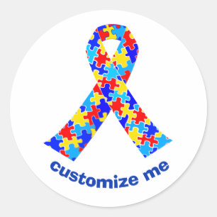 Custom Autismus Awareness Ribbon Walk Runder Aufkleber